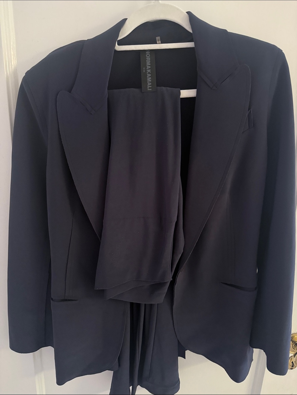 Norma Kamali Dark Navy Tailored Suit